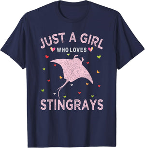 Stingray Lover Women Just A Girl Who Loves Stingrays T-Shirt - T-Shirt | Navy