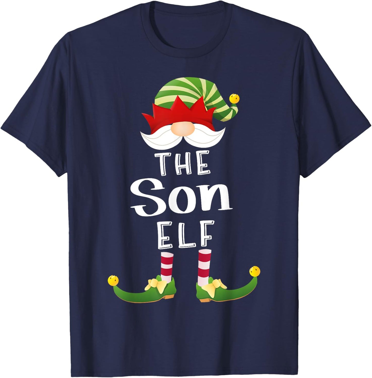 Son Elf Group Christmas Funny Pajama Party T-Shirt - T-Shirt | Navy