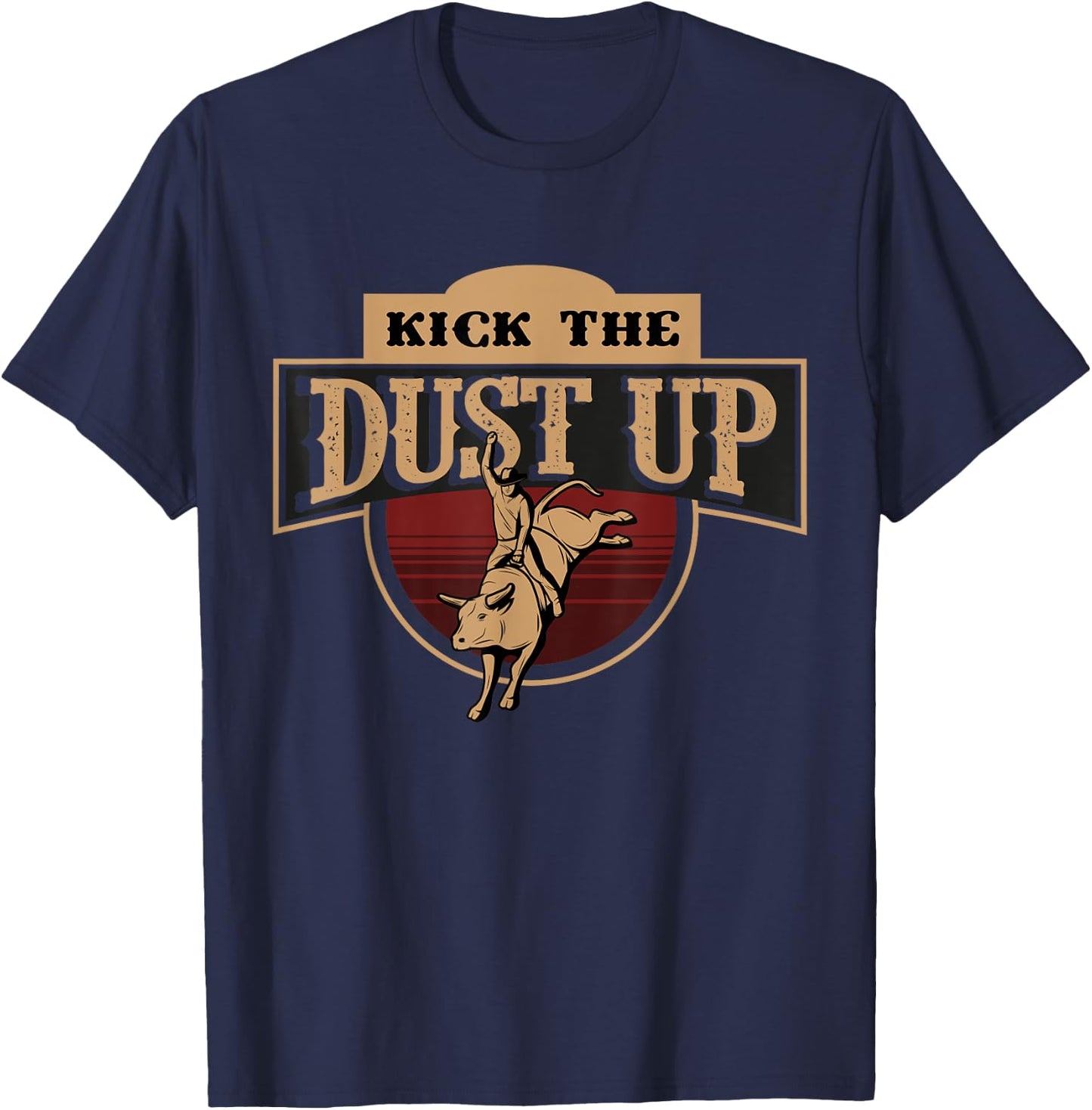 Cowboy and Cowgirl on Rodeo or Farm for kick the dust up T-Shirt - T-Shirt | Navy