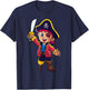 Pirate Captain Kids Boys Toddlers Birthday Themed Party T-Shirt - T-Shirt | Navy