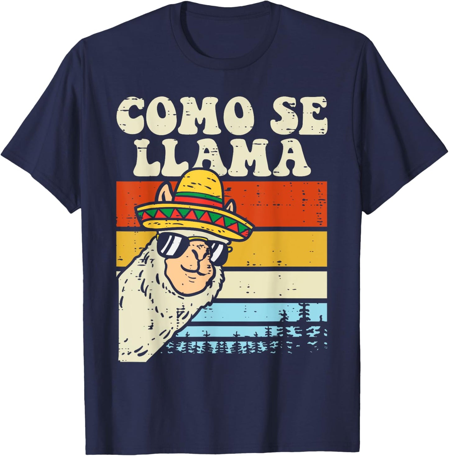 Como Se Llama Funny Cinco De Mayo Mexican Alpaca Animal T-Shirt - T-Shirt | Navy
