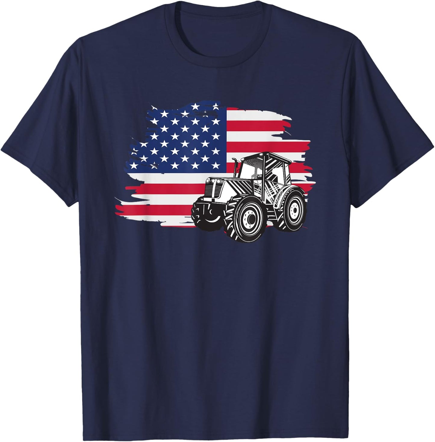 American Farmer US Flag - Farmer & Farming Gift T-Shirt - T-Shirt | Navy