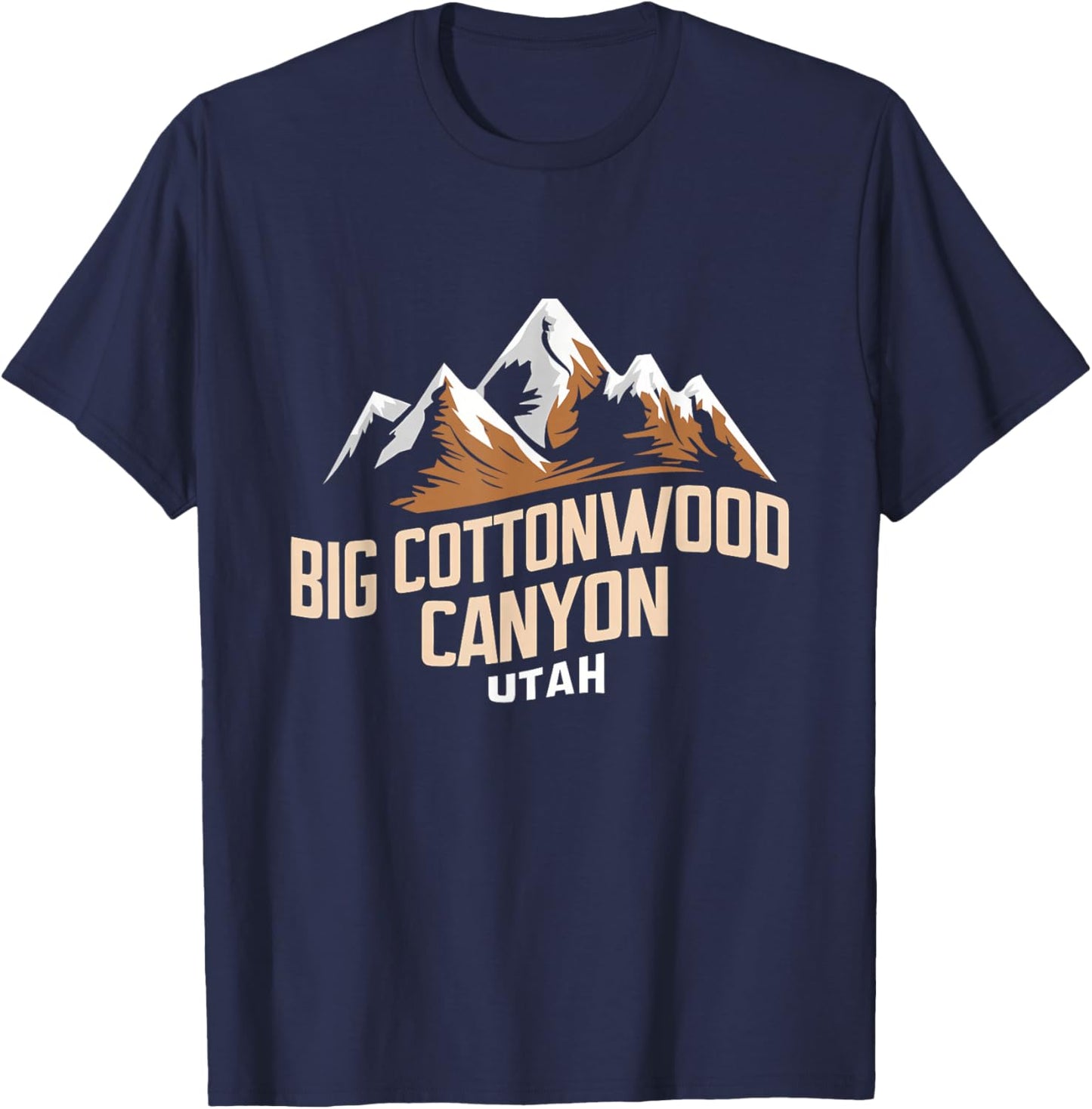 Big Cottonwood Canyon Utah Logo Brighton Wasatch Mountains T-Shirt - T-Shirt | Navy