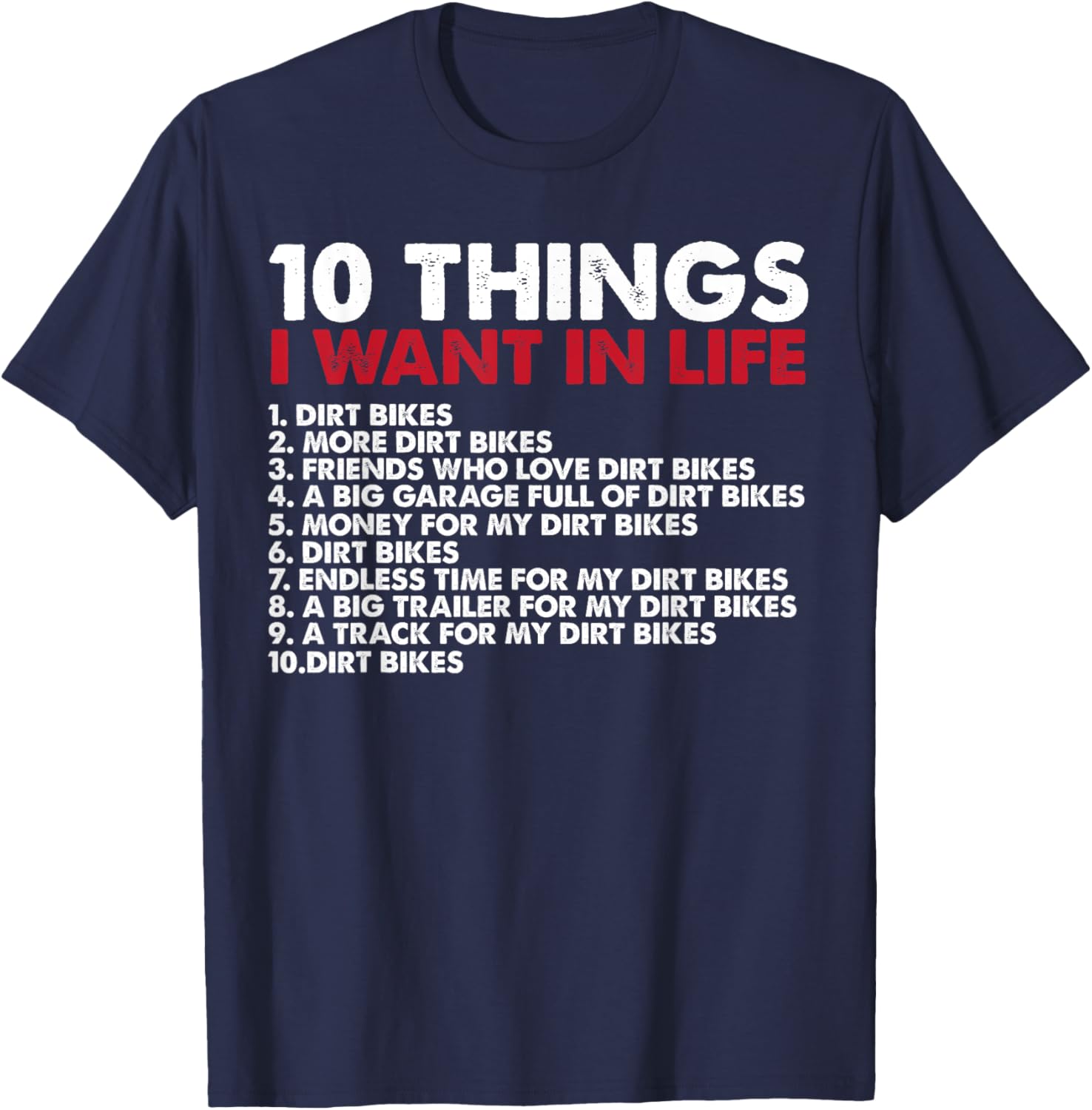 Motocross Life Checklist Funny Dirt Bike Off-Road MX Passion T-Shirt - T-Shirt | Navy