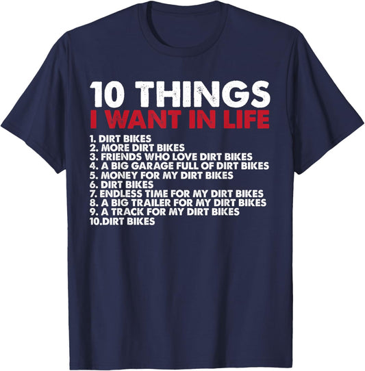 Motocross Life Checklist Funny Dirt Bike Off-Road MX Passion T-Shirt - T-Shirt | Navy