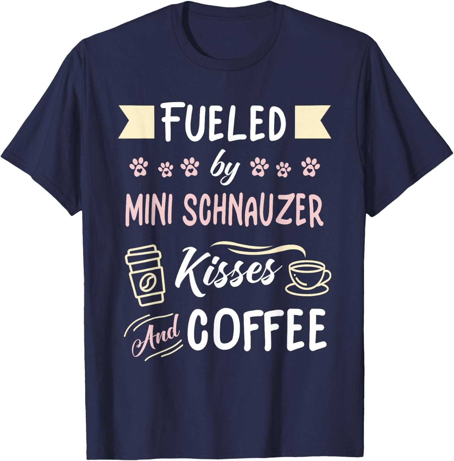 Mini Schnauzer Mom Coffee Lover T-Shirt - T-Shirt | Navy