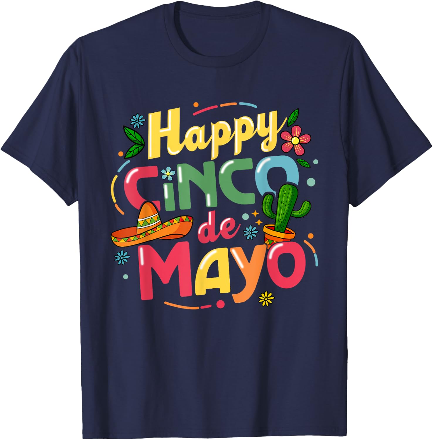 Funny Cinco De Mayo Shirt Lets Fiesta Squad 5 De Mayo T-Shirt - T-Shirt | Navy