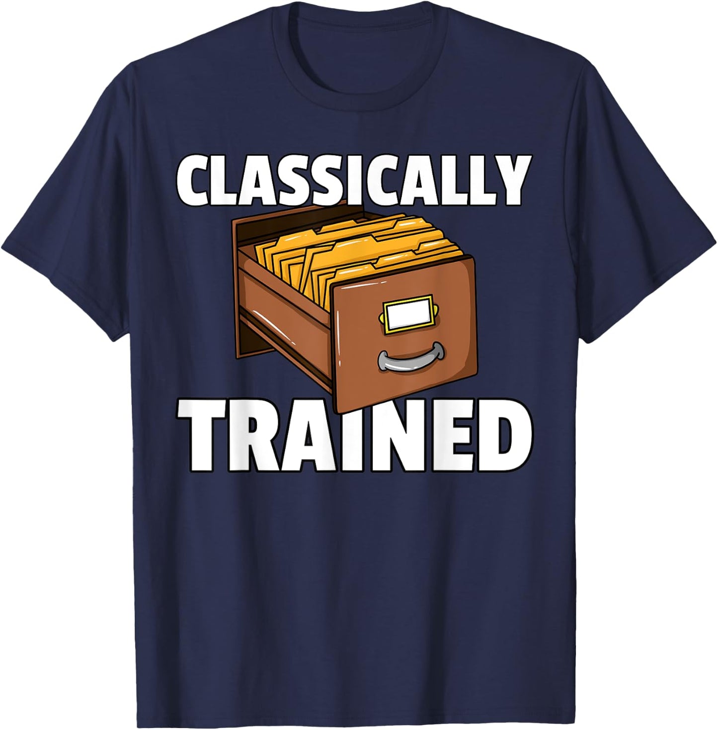 Card Catalog Library For Librarian T-Shirt - T-Shirt | Navy