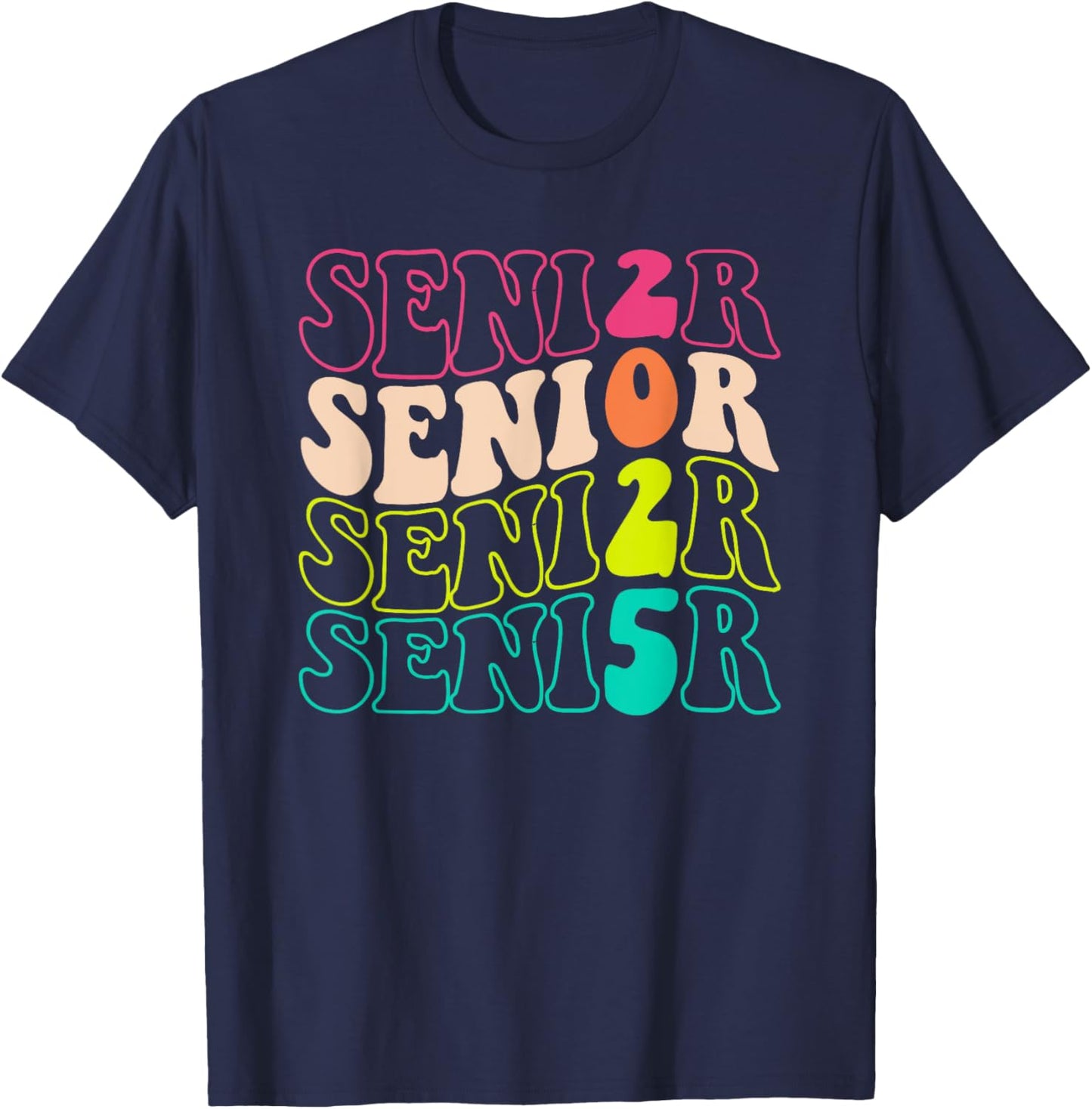 Retro Class Of 2025 Graduate Back To School Senior 2025 T-Shirt - T-Shirt | Navy