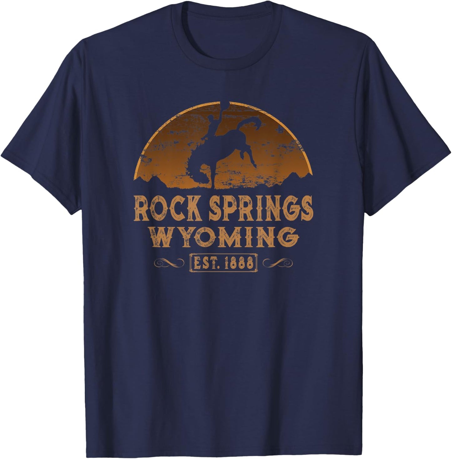 Rock Springs Wyoming WY Wild West Rodeo Cowboy T-Shirt - T-Shirt | Navy