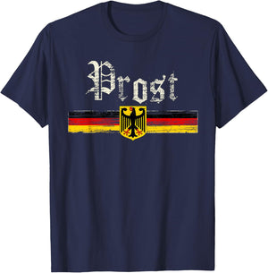 Oktoberfest Shirt Women German Flag Prost Vintage T-Shirt - T-Shirt | Navy