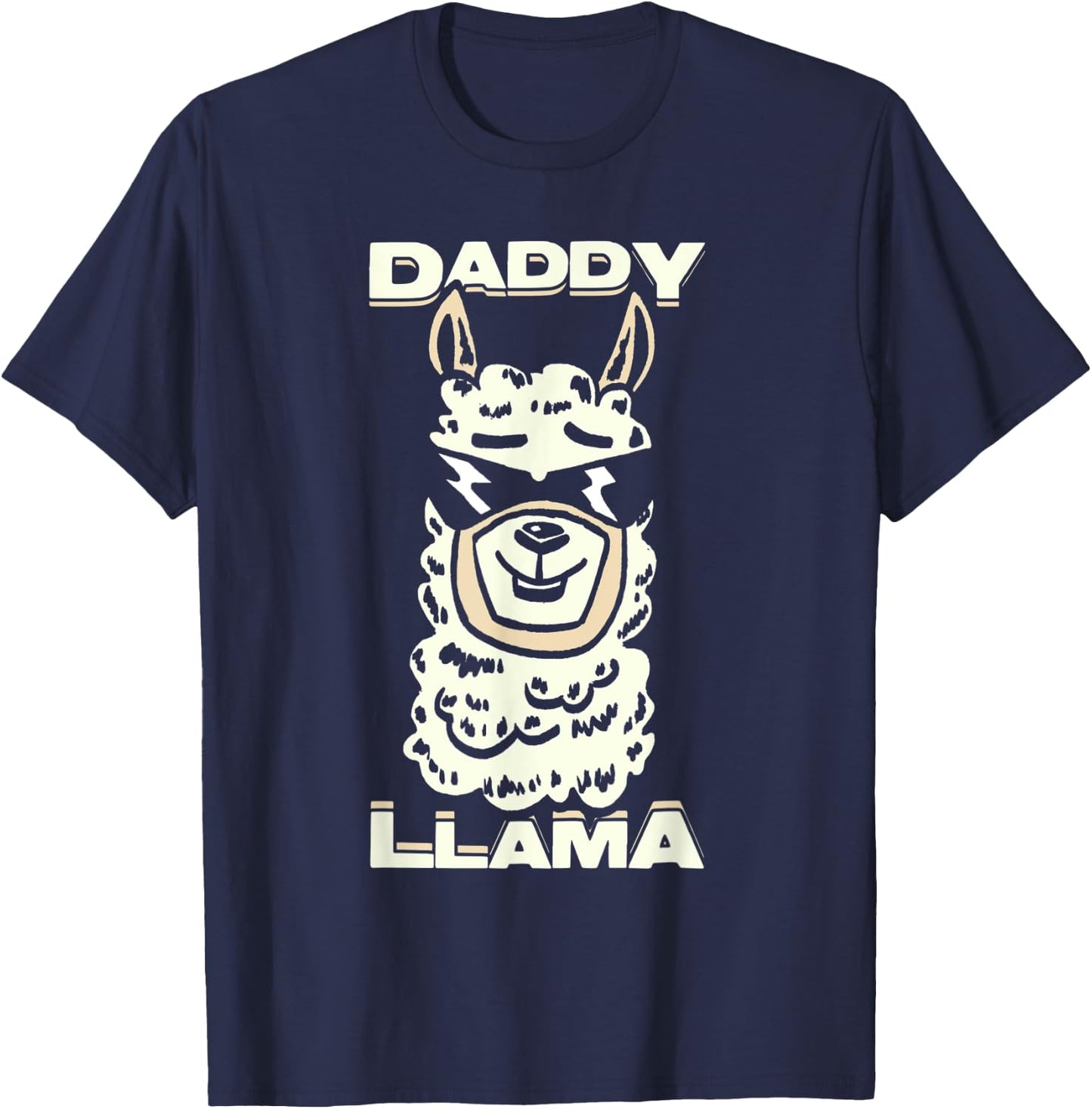 Daddy Llama Fathers Day T-Shirt - T-Shirt | Navy