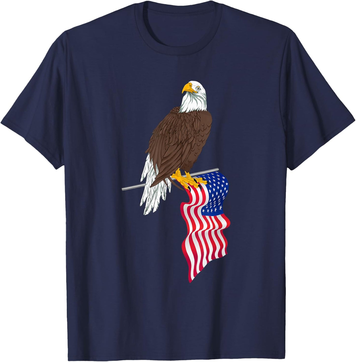 Proud American US Flag Freedom Liberty 4th Of July Eagle Women Kids Men T-Shirt - T-Shirt | Navy