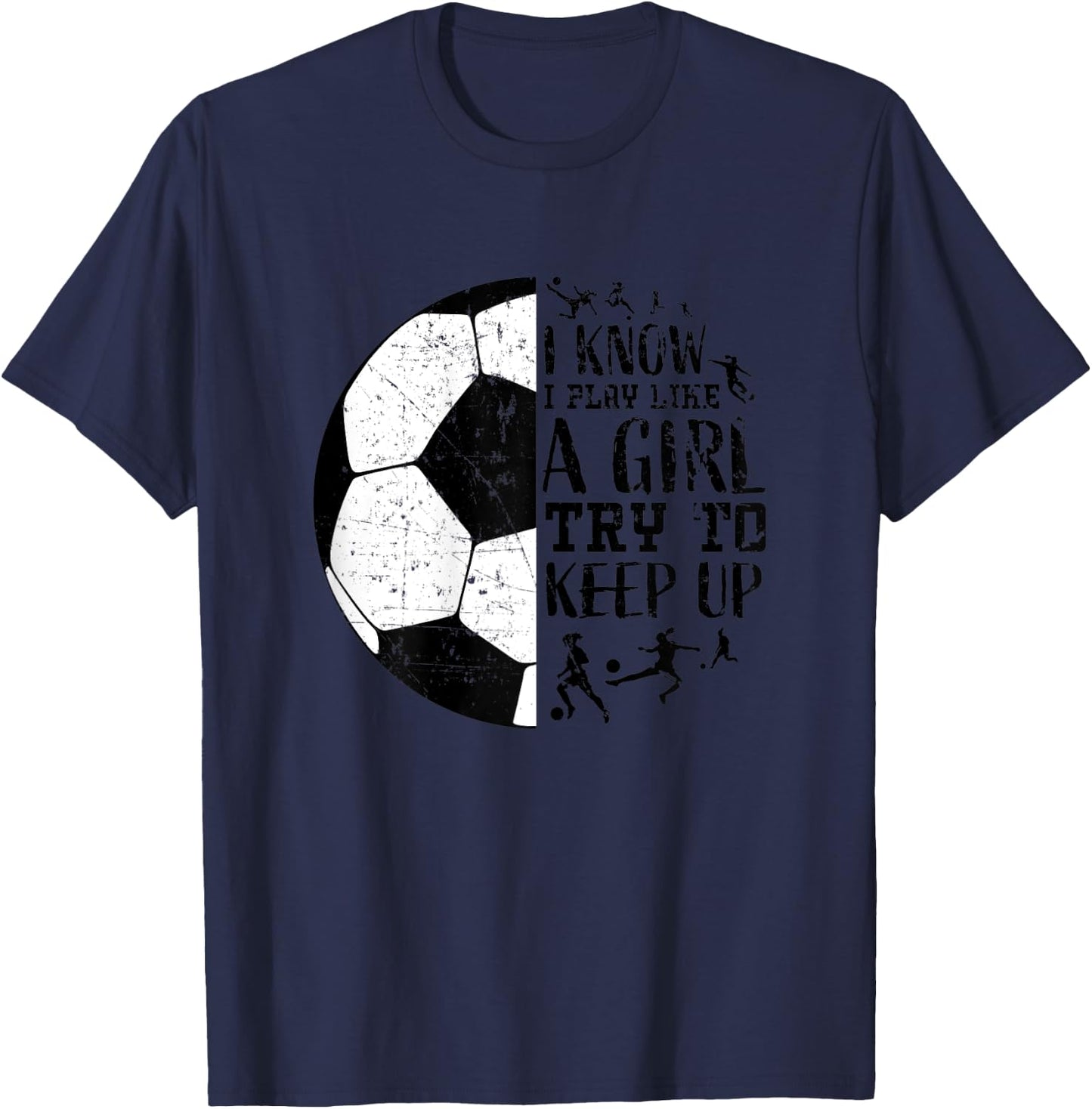 Cute Soccer Shirts Teen Girls Kids Women Gifts Funny Sayings T-Shirt - T-Shirt | Navy