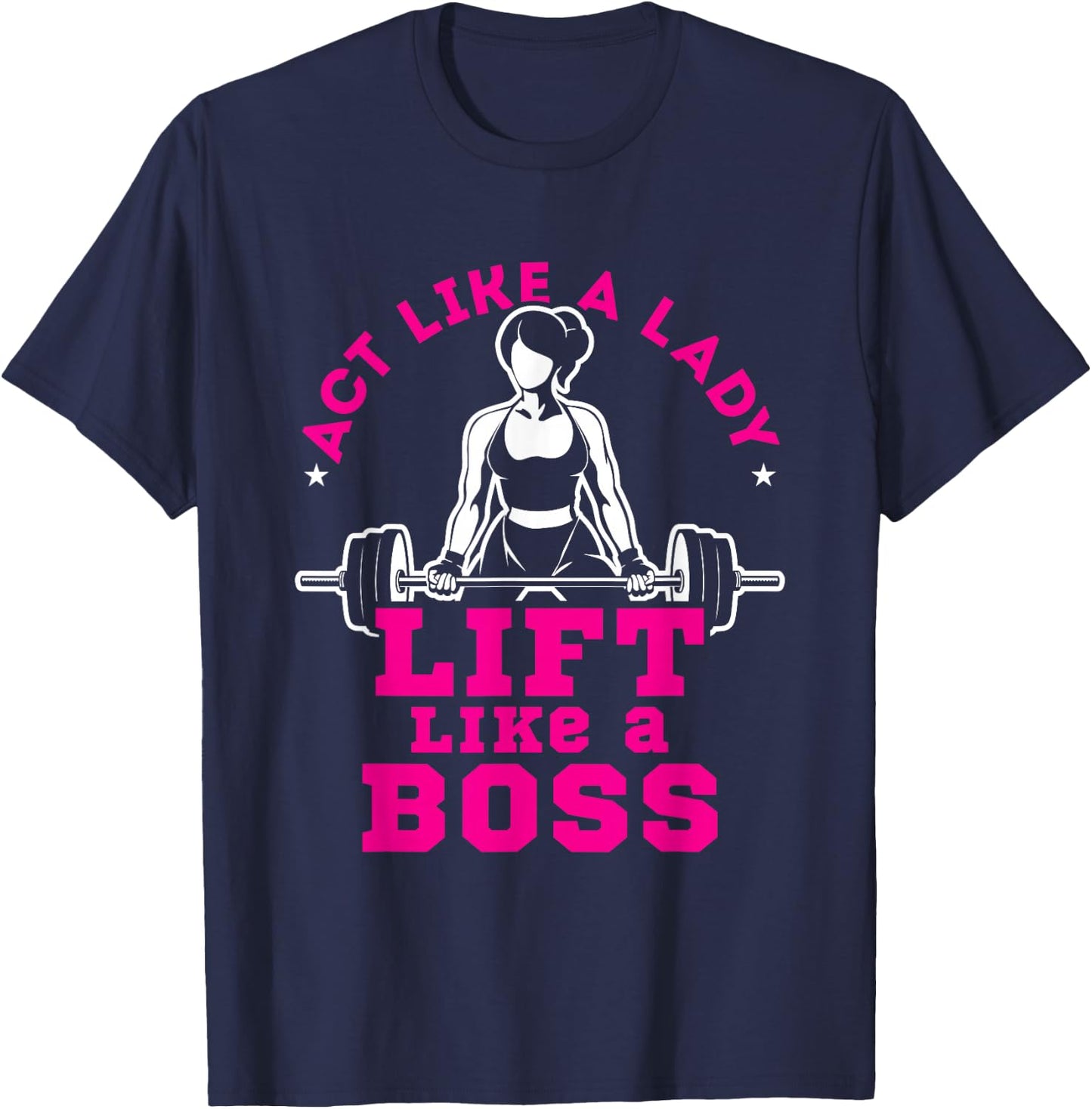 Motivational Workout Women Cute Fitness Gym Weightlifting T-Shirt - T-Shirt | Navy