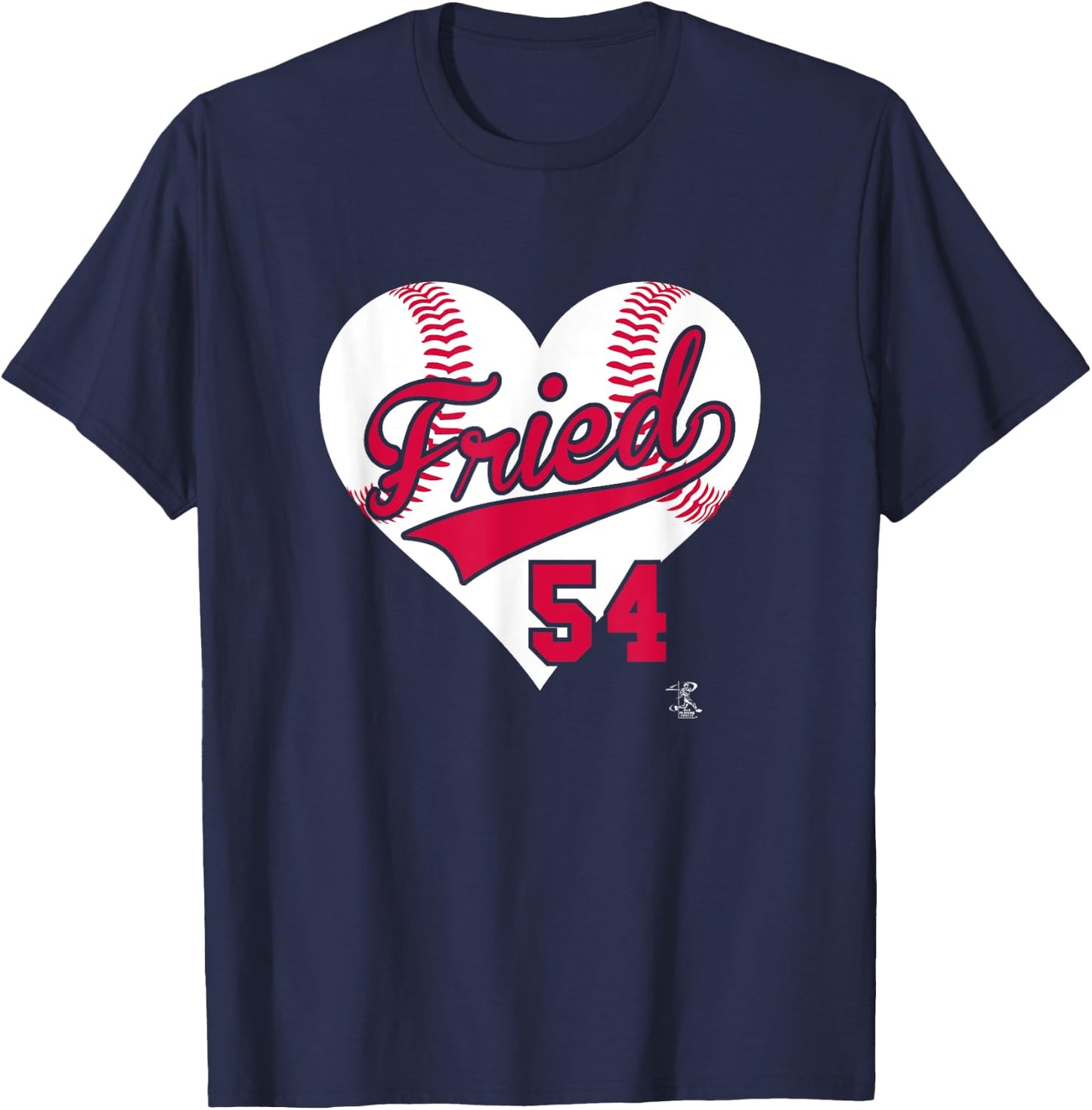 Max Fried Baseball Heart Gameday T-Shirt - T-Shirt | Navy