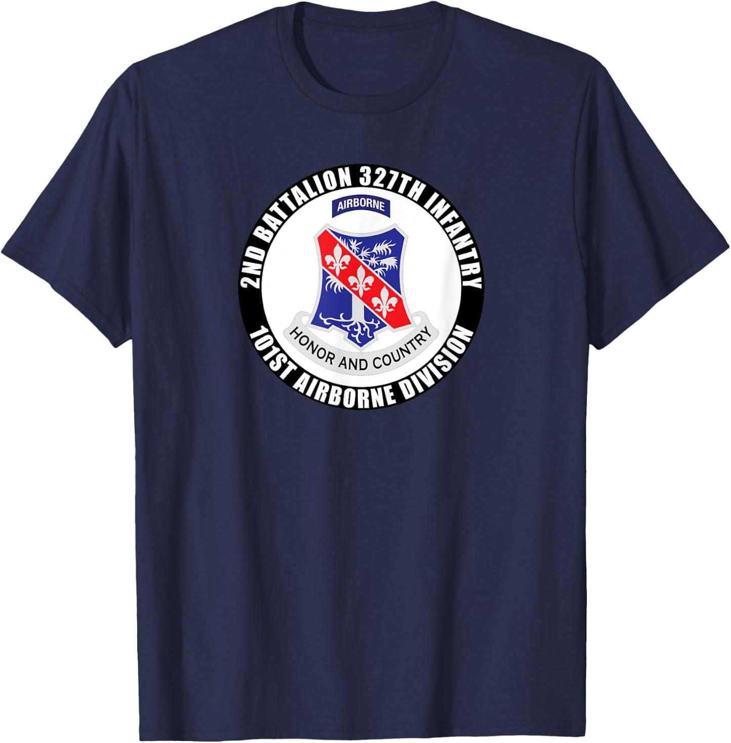 SoldierTees 2nd Battalion 327th Infantry, 101st Airborne Division Veteran - Black, Men's Size Small T-Shirt - T-Shirt | Navy