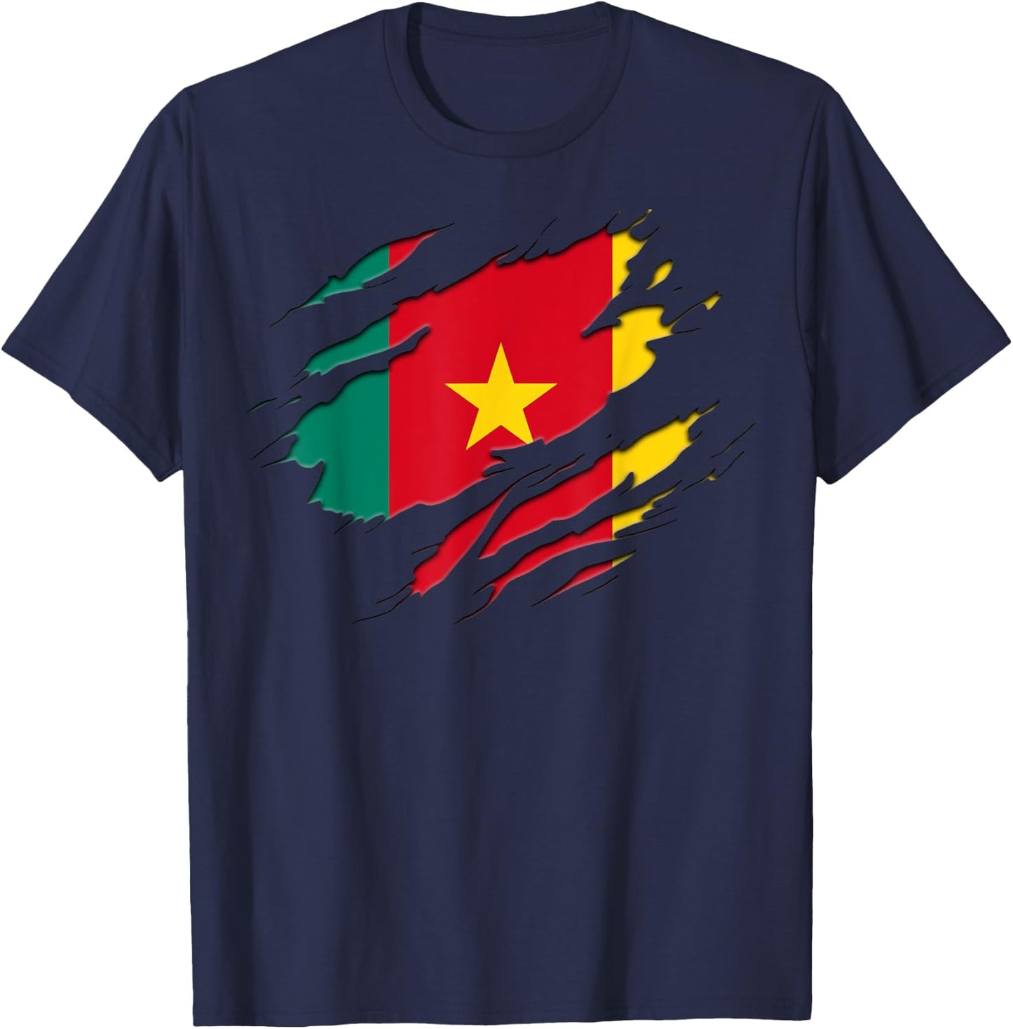 Cameroon Flag T-Shirt - T-Shirt | Navy