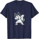 Husky Dog Lover Gift Dabbing Husky Women Kids T-Shirt - T-Shirt | Navy