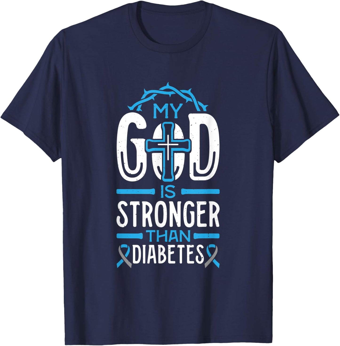 My God is Stronger Than Diabetes Survivor T-Shirt - T-Shirt | Navy