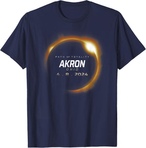 Total Solar Eclipse 2024 Akron Ohio April 8 2024 T-Shirt - T-Shirt | Navy