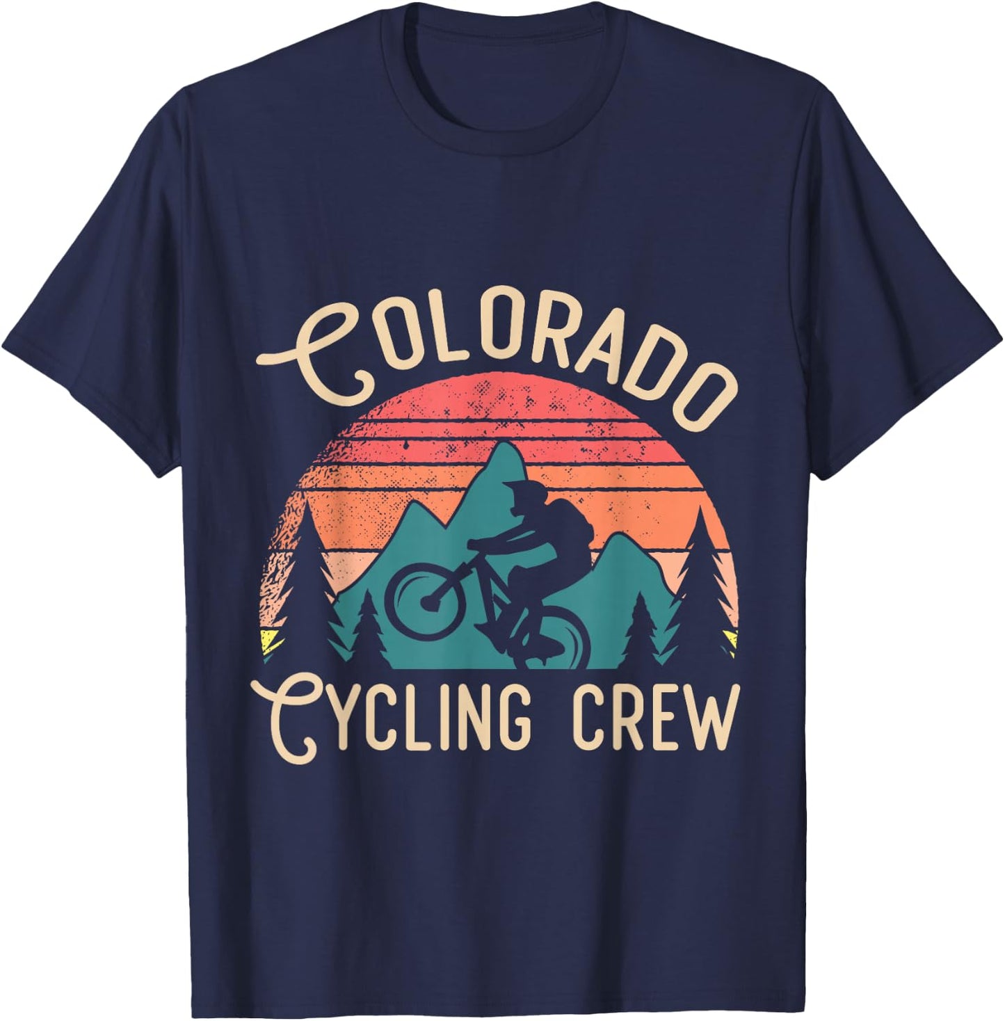 Mountain Bike Bicycle Cycling Colorado T-Shirt - T-Shirt | Navy