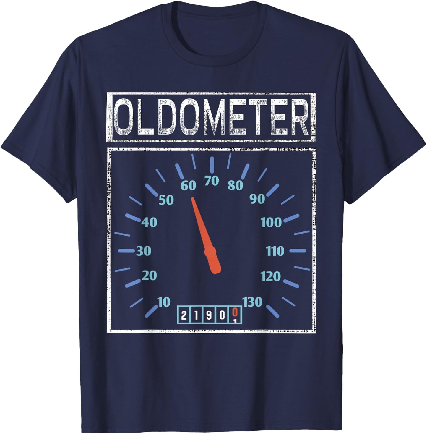 Oldometer 60 Shirt Speedometer 60th Birthday Funny T-Shirt - T-Shirt | Navy