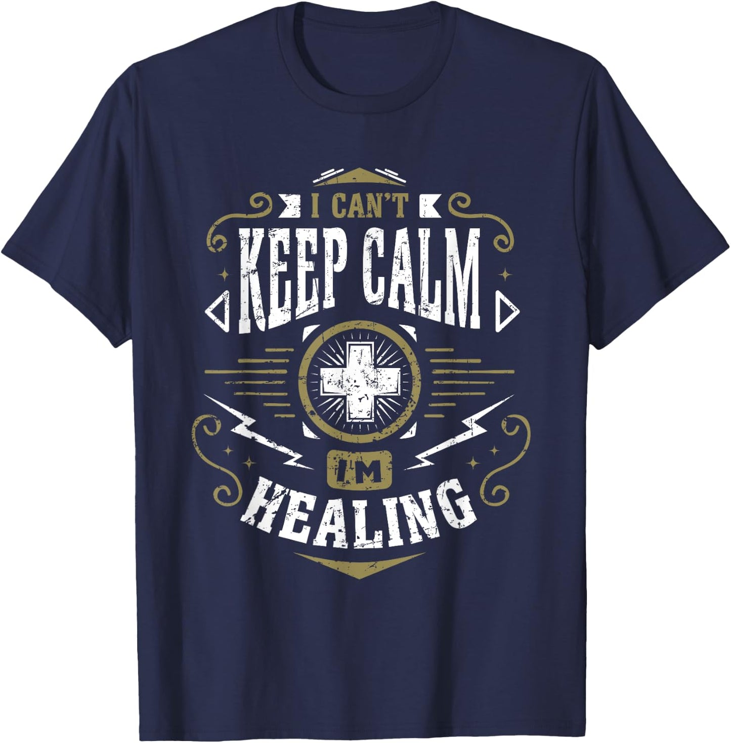 Wow Healer I Can't Keep Calm I'm Healing Gaming T-Shirt - T-Shirt | Navy