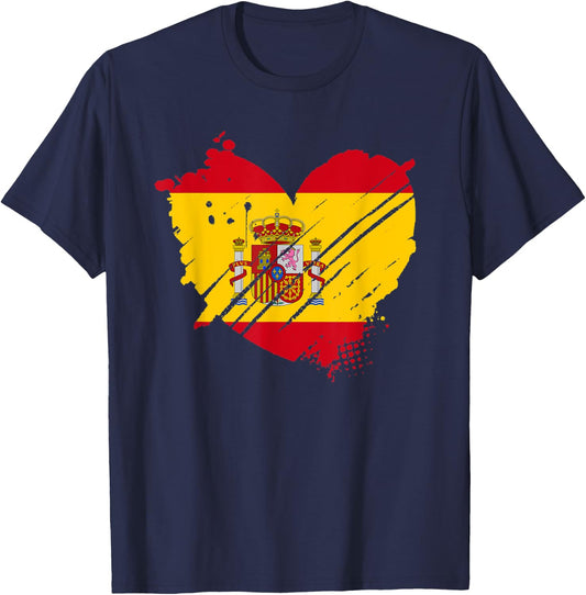 Spain Flag I love Spain It is in my DNA Gift Spaniards T-Shirt - T-Shirt | Navy