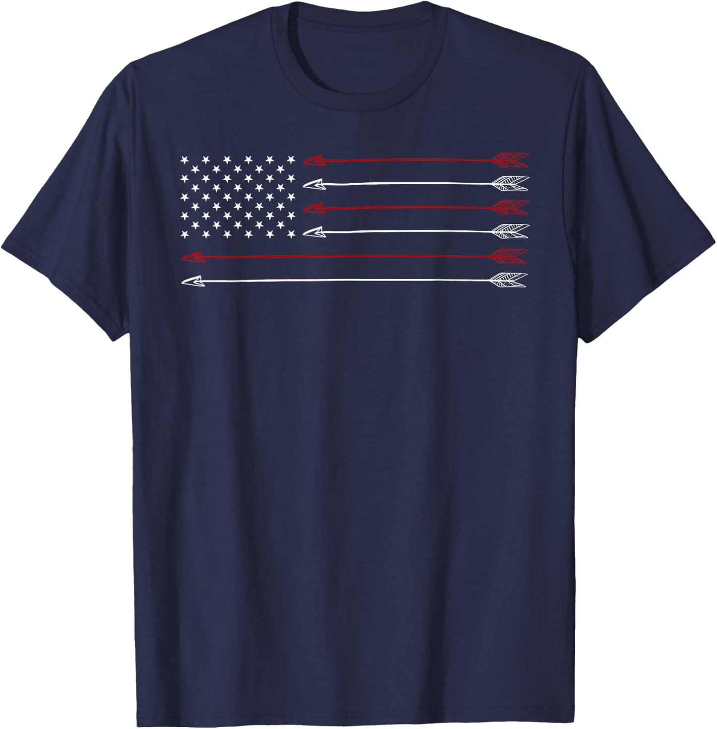 Bow Hunting Shirt Archery Archer USA Flag Men's Hunter Gift T-Shirt - T-Shirt | Navy