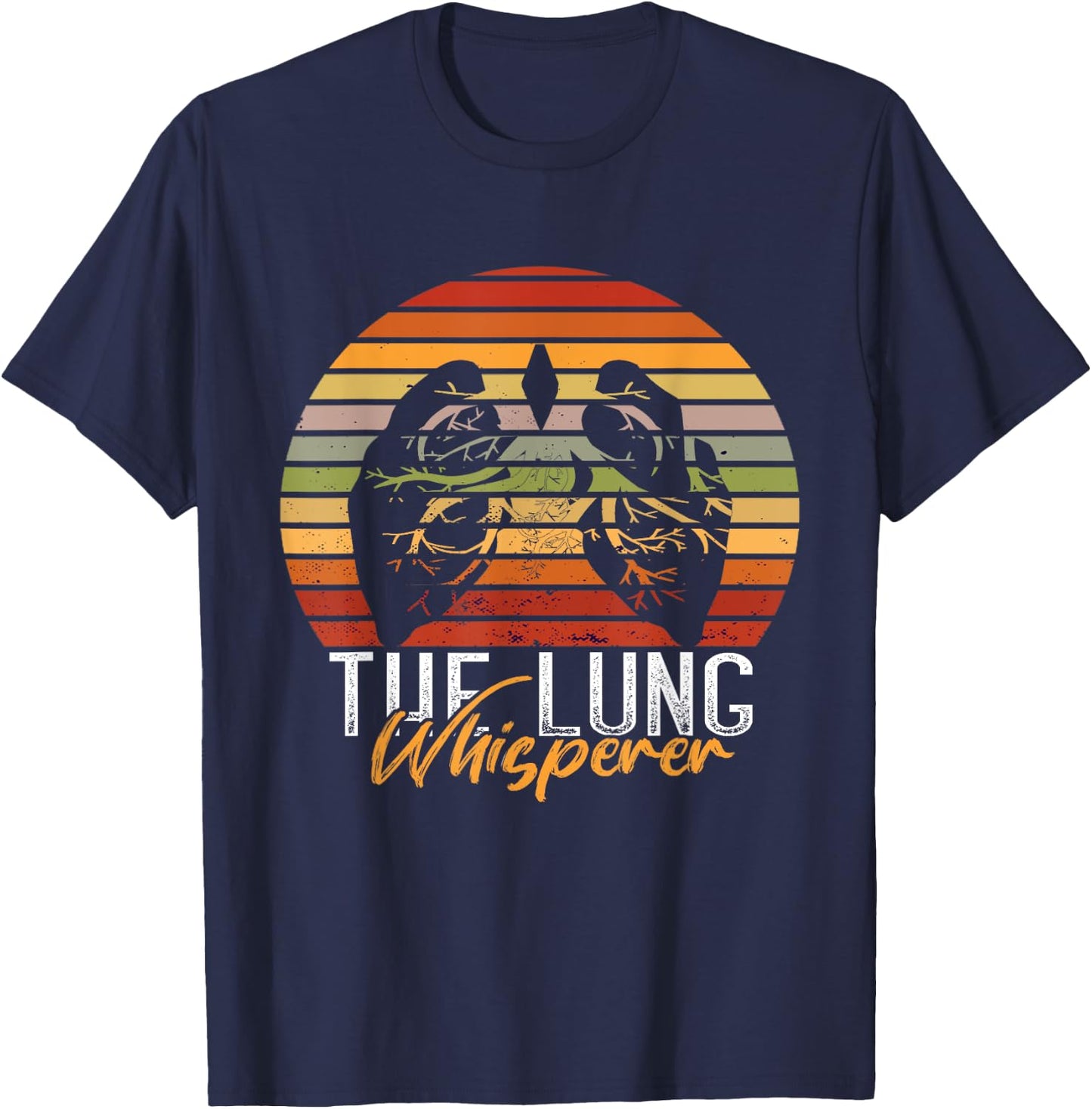 Retro The Lung Whisperer Lung Doctor Respiratory Therapist T-Shirt - T-Shirt | Navy