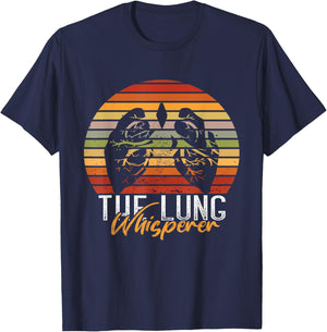 Retro The Lung Whisperer Lung Doctor Respiratory Therapist T-Shirt - T-Shirt | Navy