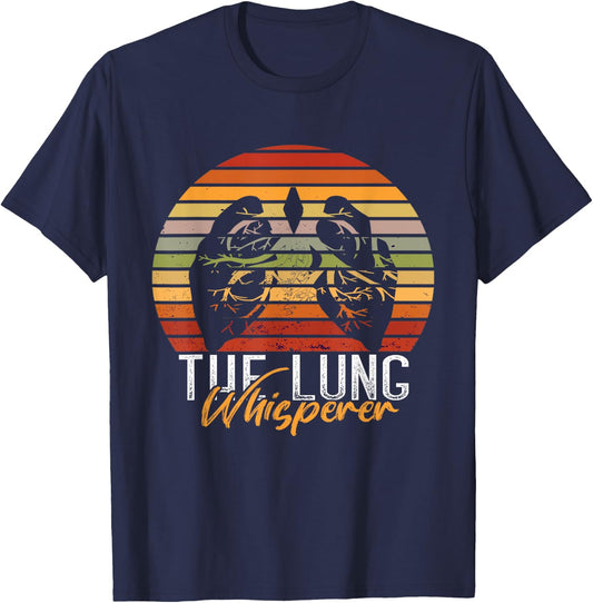 Retro The Lung Whisperer Lung Doctor Respiratory Therapist T-Shirt - T-Shirt | Navy