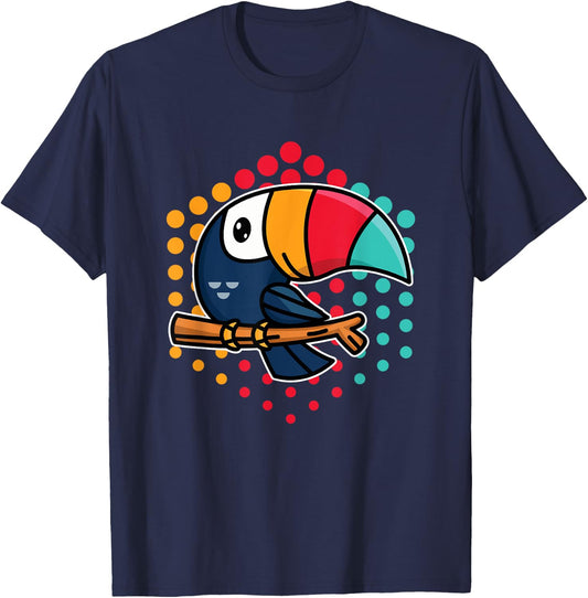 Tropical Bird Cute Toucan T-Shirt - T-Shirt | Navy