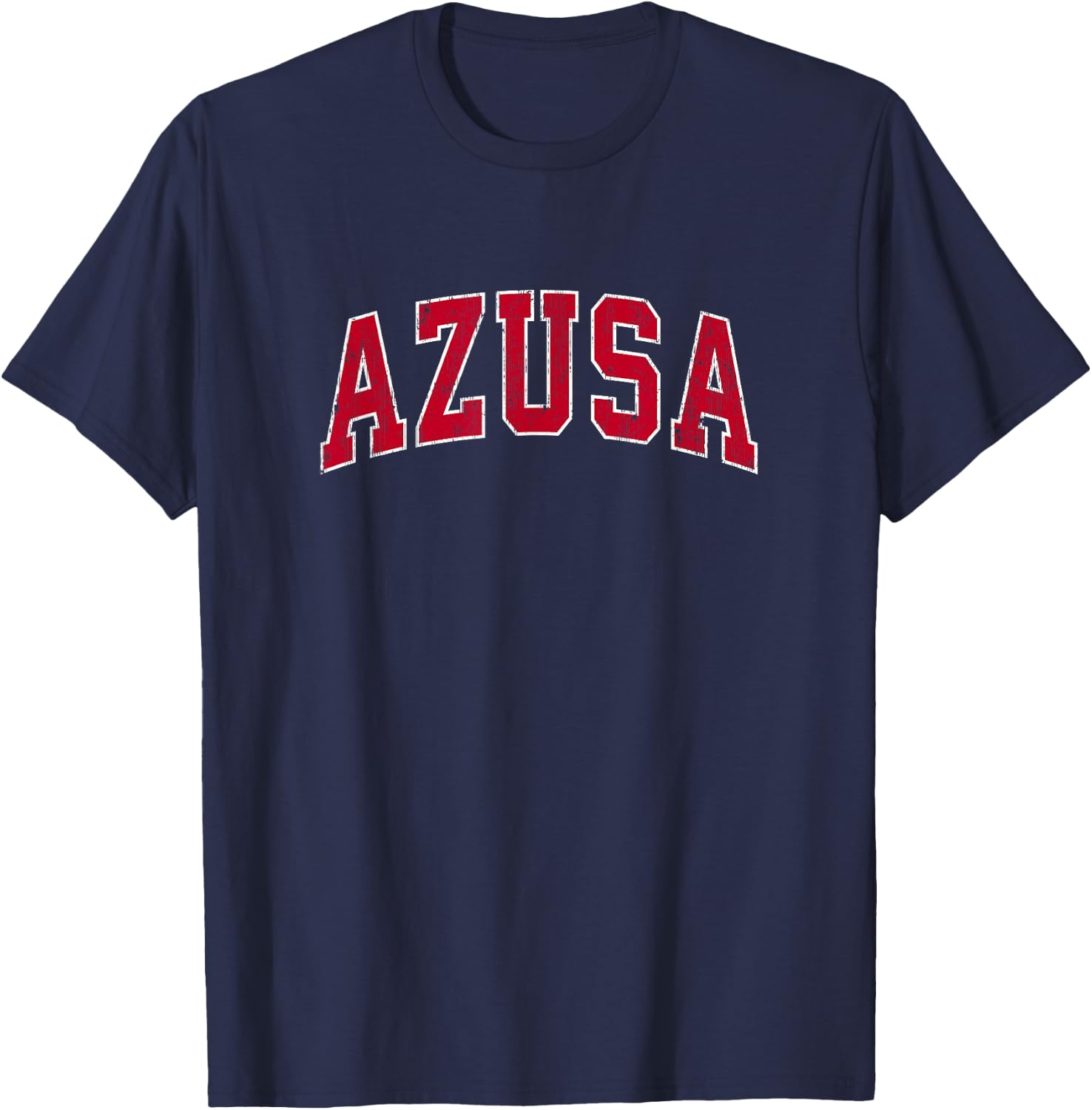 Azusa California CA Vintage Sports Design Red Design T-Shirt - T-Shirt | Navy