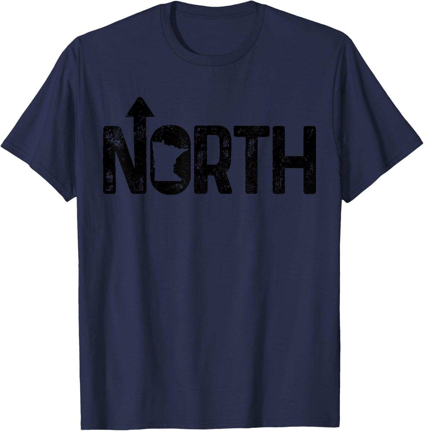 Minnesota Up North State Map Pride Gift T-Shirt - T-Shirt | Navy