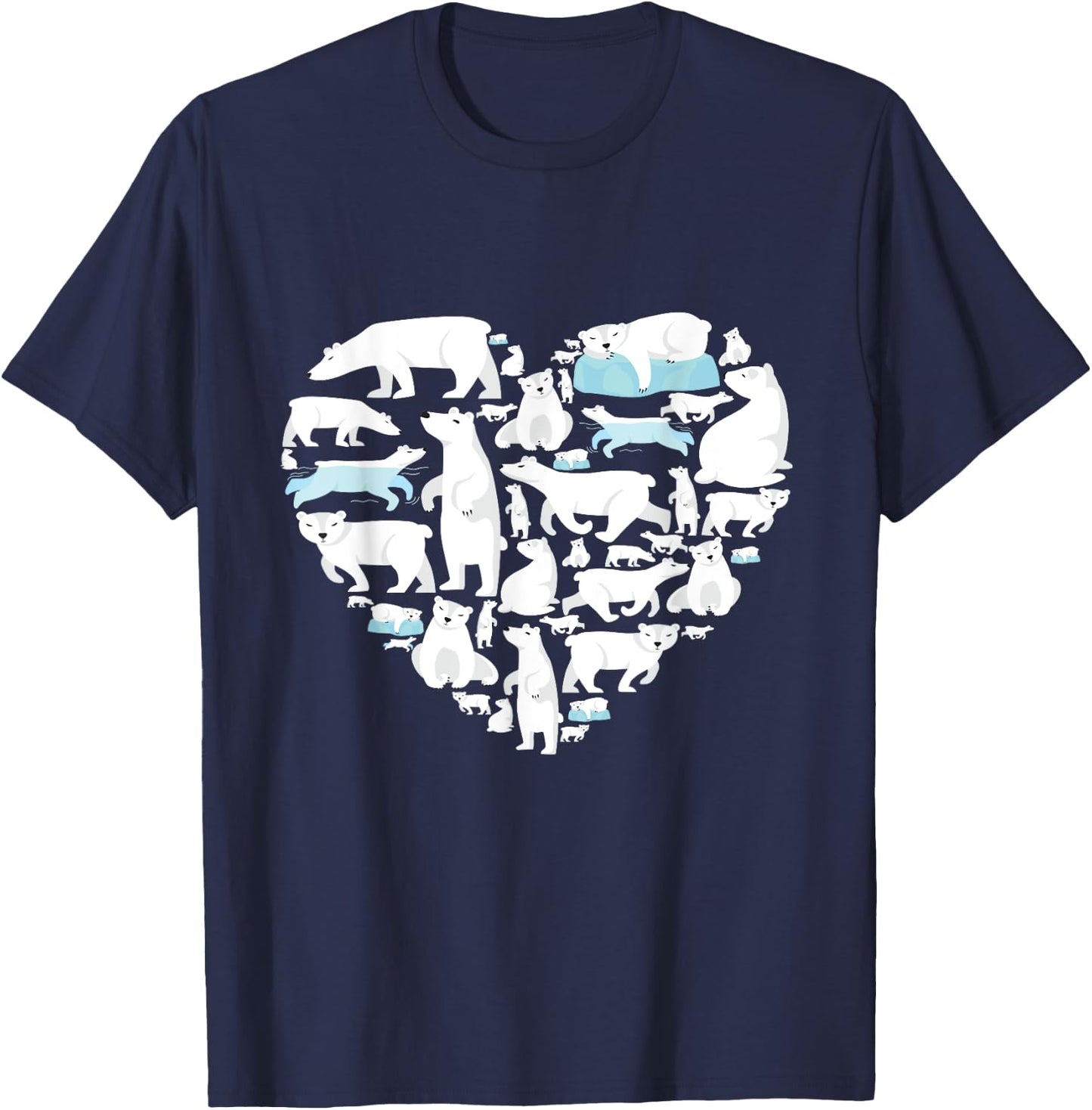 Polar Bear Lover polar bear heart valentine gift men women T-Shirt - T-Shirt | Navy
