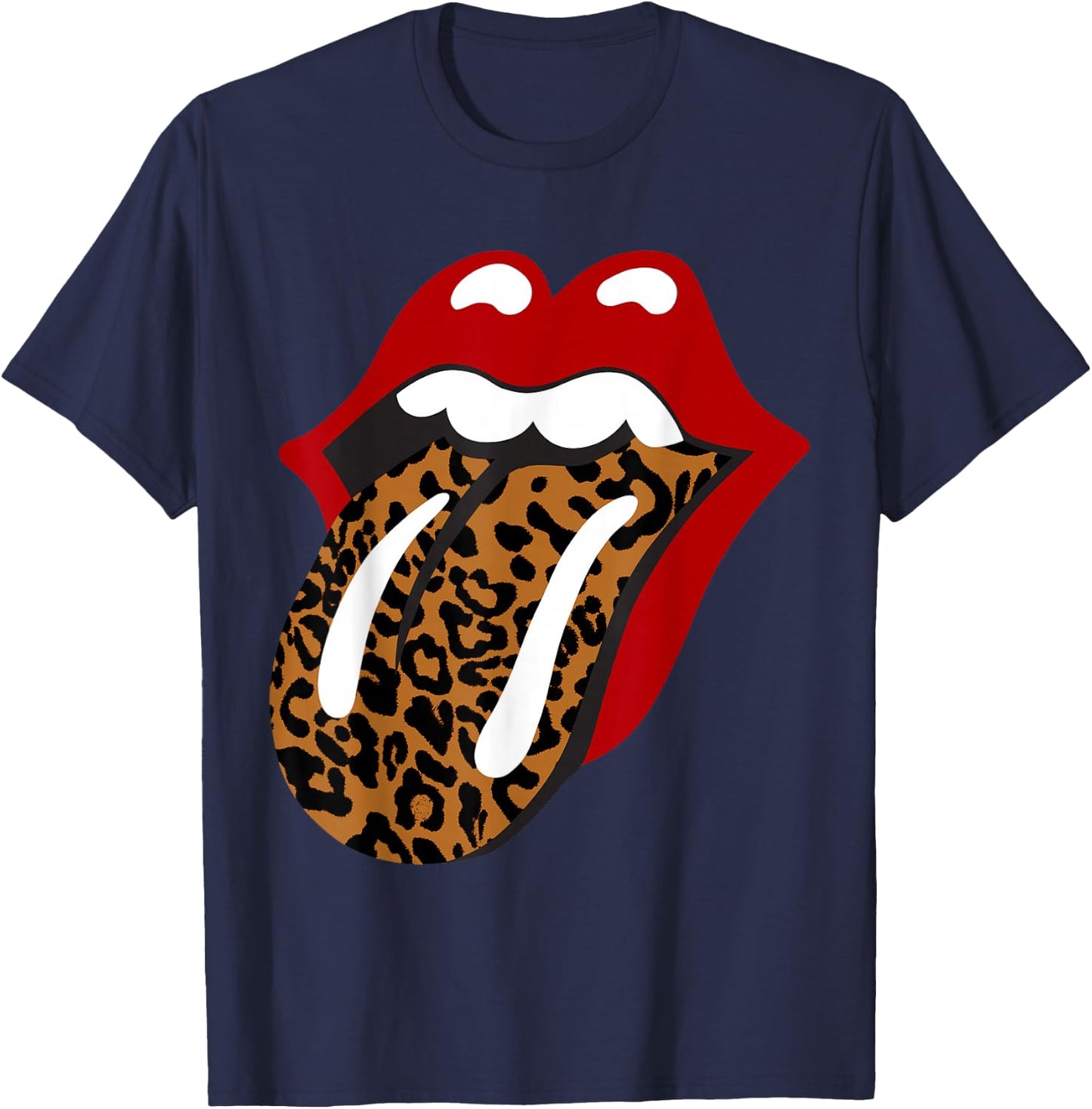 Rolling Stones Classic Leopard Tongue T-Shirt - T-Shirt | Navy
