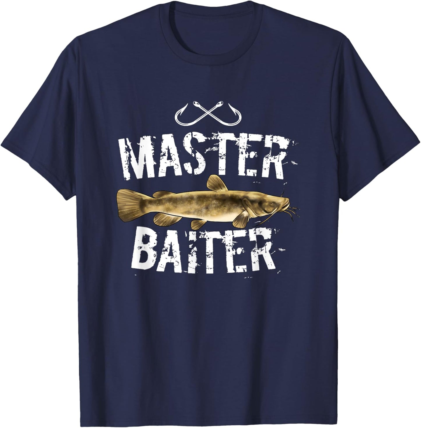 Master Baiter Funny Flathead Catfish Fishing Gifts T-Shirt - T-Shirt | Navy