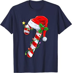 Candy Cane Crew Christmas Lights Family Matching Xmas Girls T-Shirt - T-Shirt | Navy