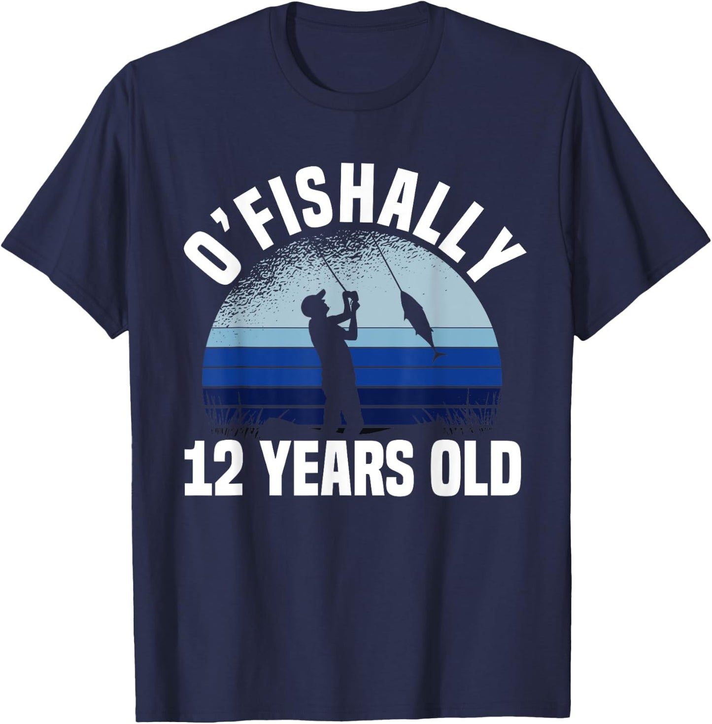 Ofishally 12 Years Old Fisherman 12th Birthday Fishing T-Shirt - T-Shirt | Navy