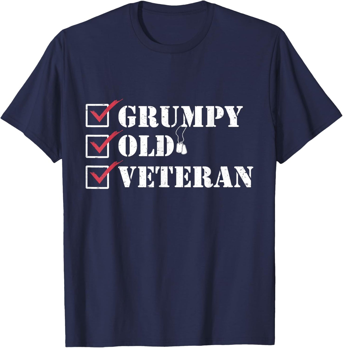 I Am A Grumpy Veteran Funny Patriotic T-Shirt - T-Shirt | Navy