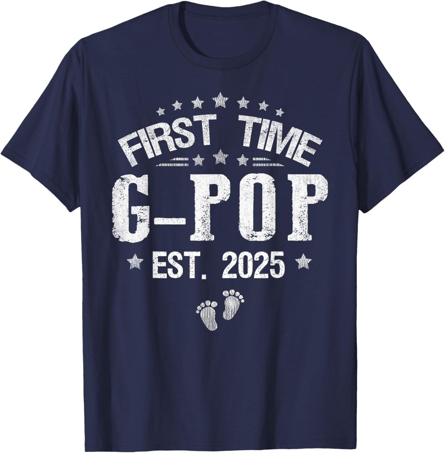 First time G-Pop est.2025 Father's Day Promoted To G-Pop T-Shirt - T-Shirt | Navy