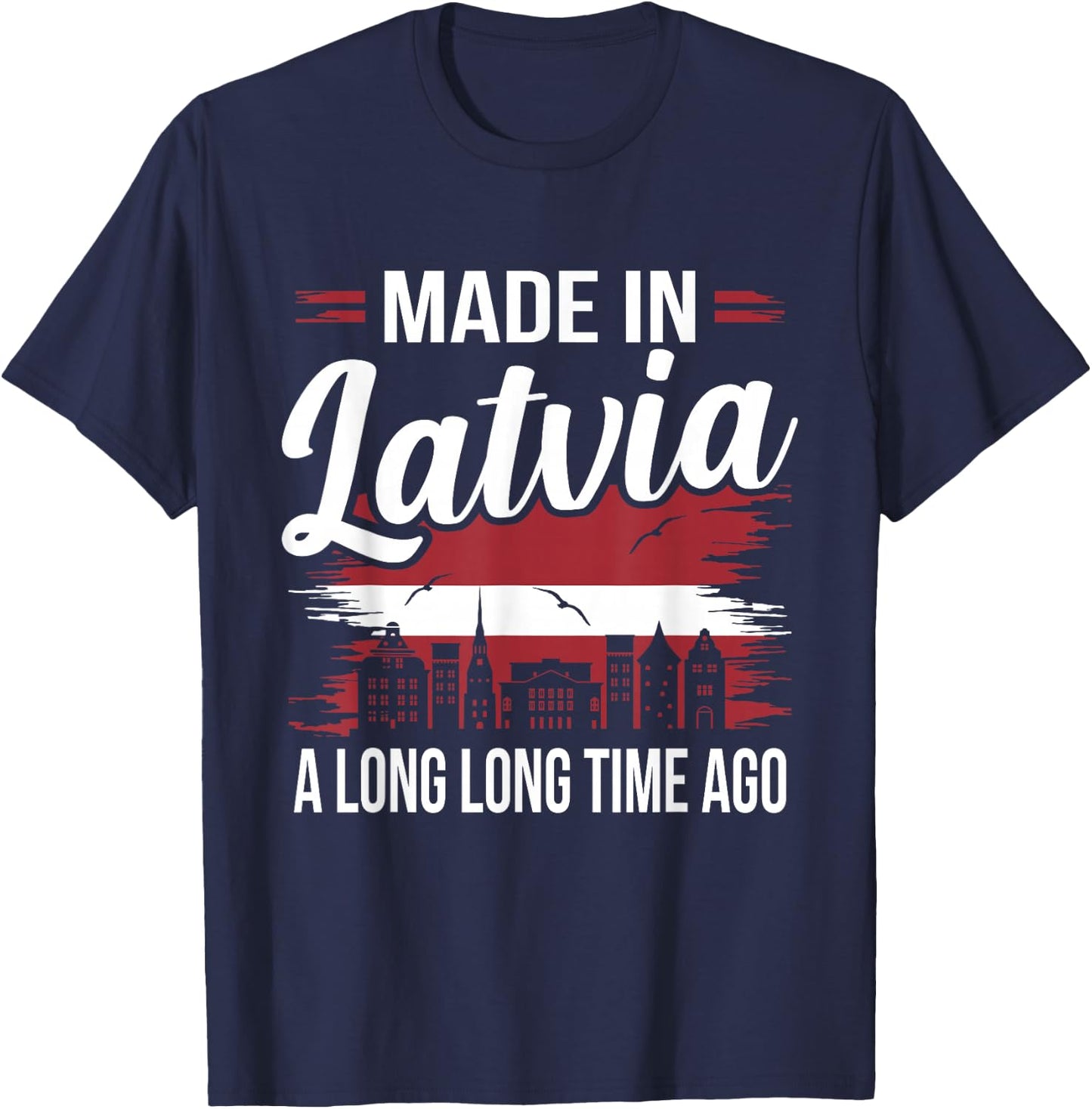Funny Latvia Flag Travel T-Shirt - T-Shirt | Navy