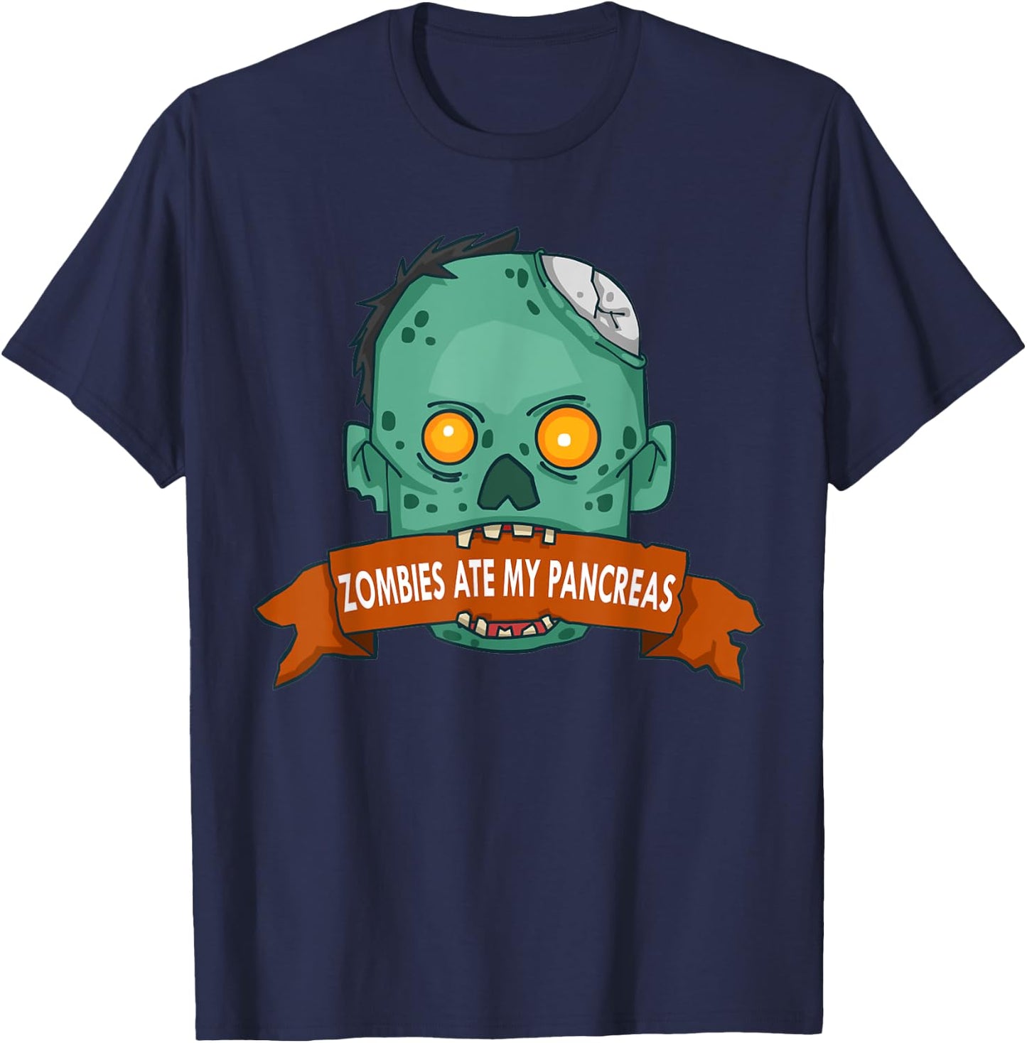 Zombies Ate My Pancreas - T1D Diabetic Diabetes Awareness T-Shirt - T-Shirt | Navy