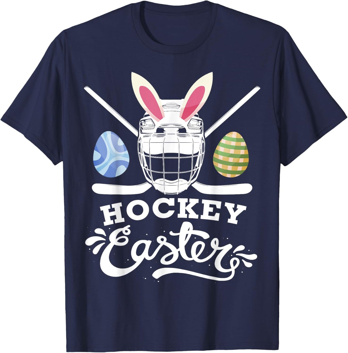 Hockey Easter Funny Easter Day Ice Hockey Player T-Shirt - T-Shirt | Navy