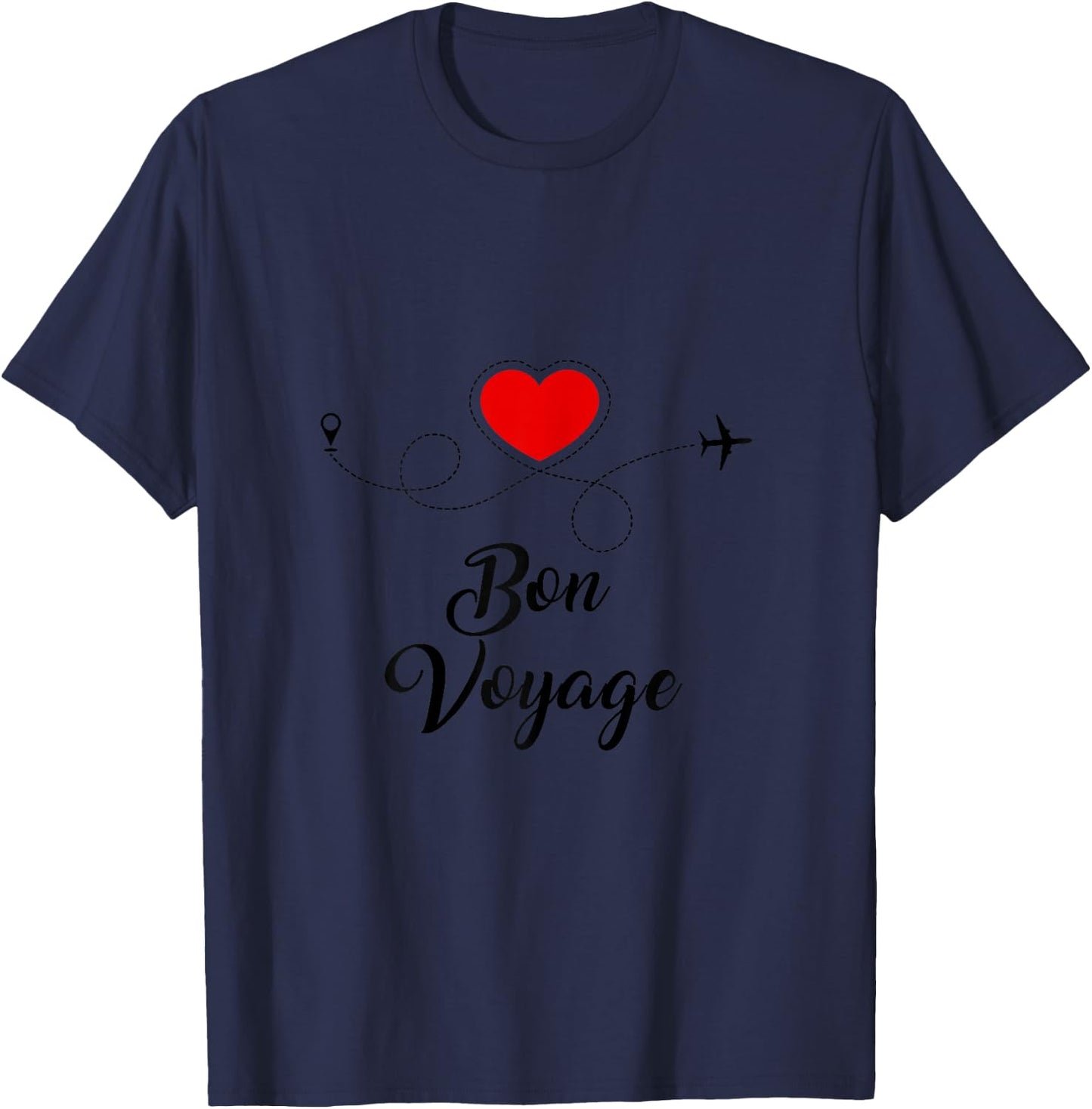 Casual Flight Travel Vacation Cruise Trip Bon Voyage T-Shirt - T-Shirt | Navy