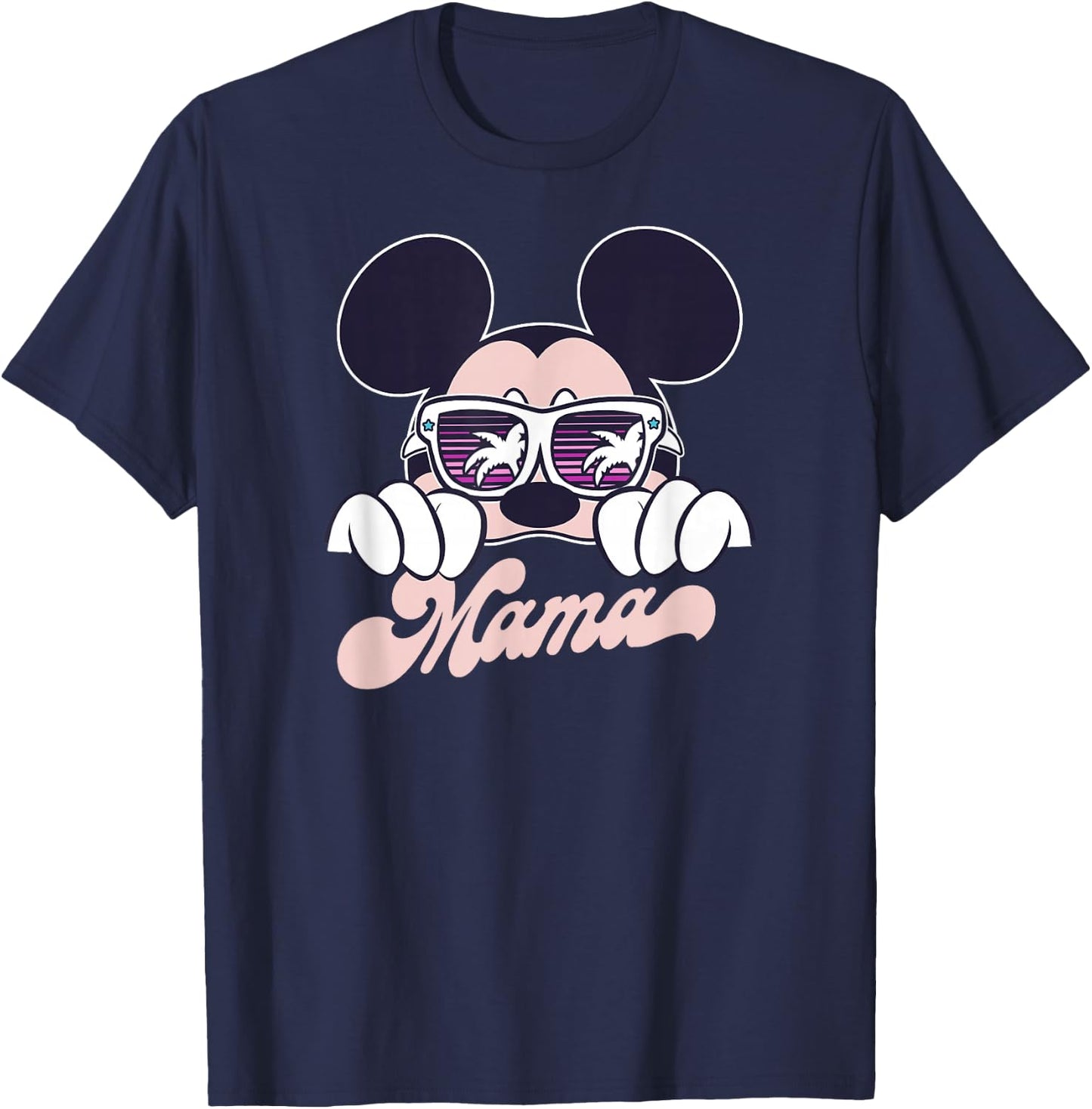 Disney Mickey And Friends Cool Mickey Summer Vibes Mama Logo T-Shirt - T-Shirt | Navy