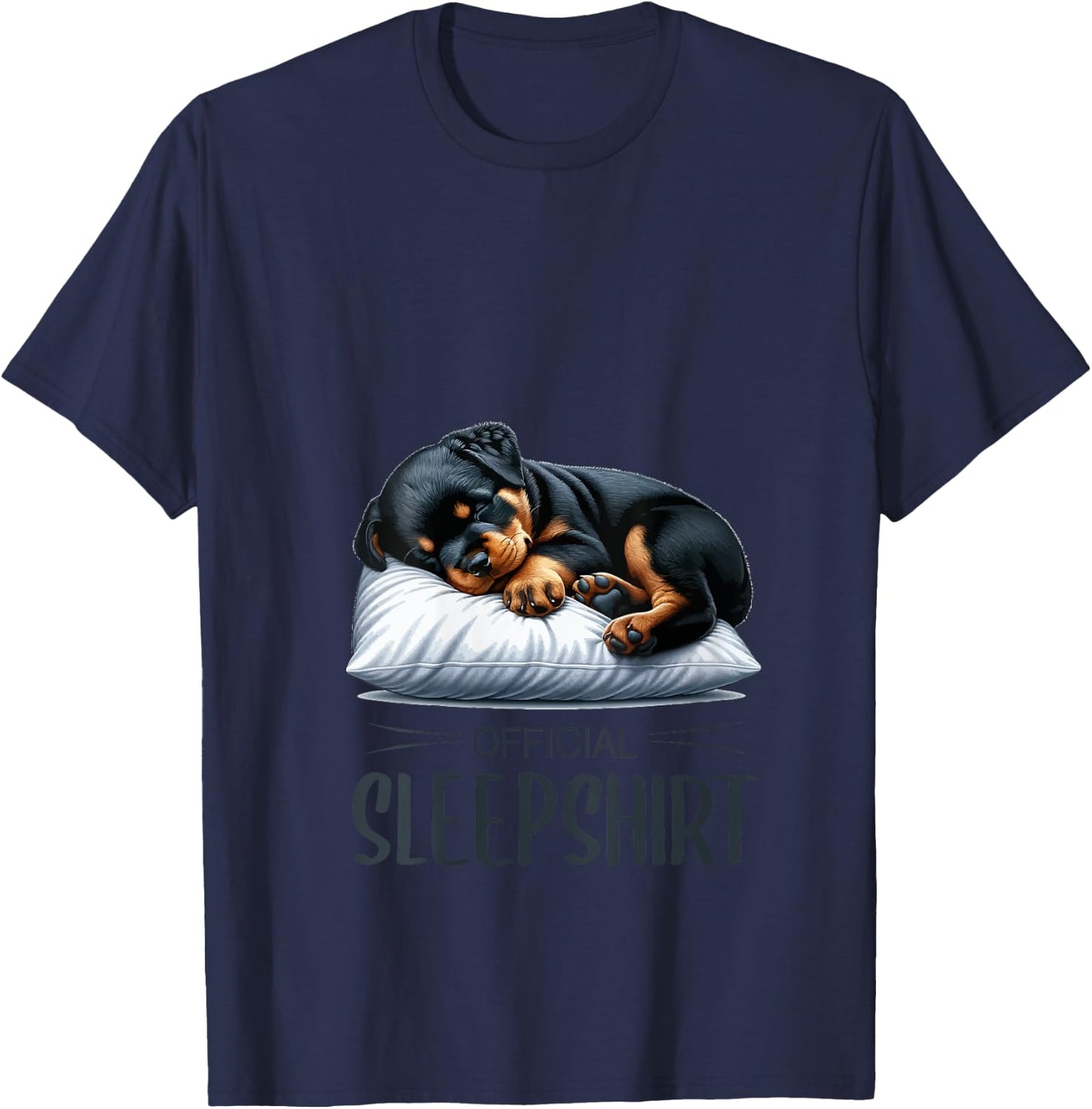 Pajamas Official sleep shirt cute dog Rottweiler V-Neck T-Shirt - T-Shirt | Navy