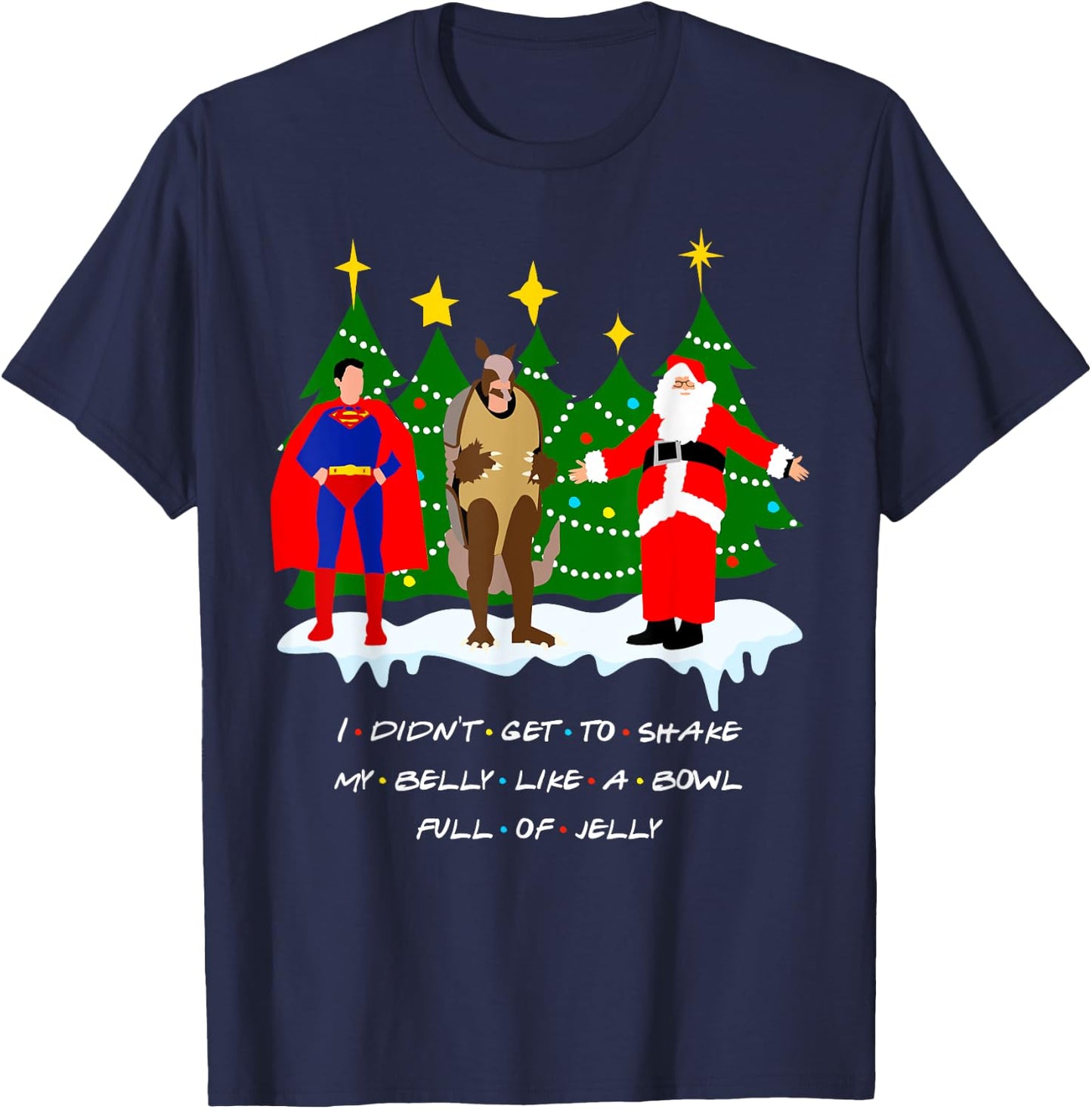 Christmas with Friends. Shake My Belly T-Shirt - T-Shirt | Navy